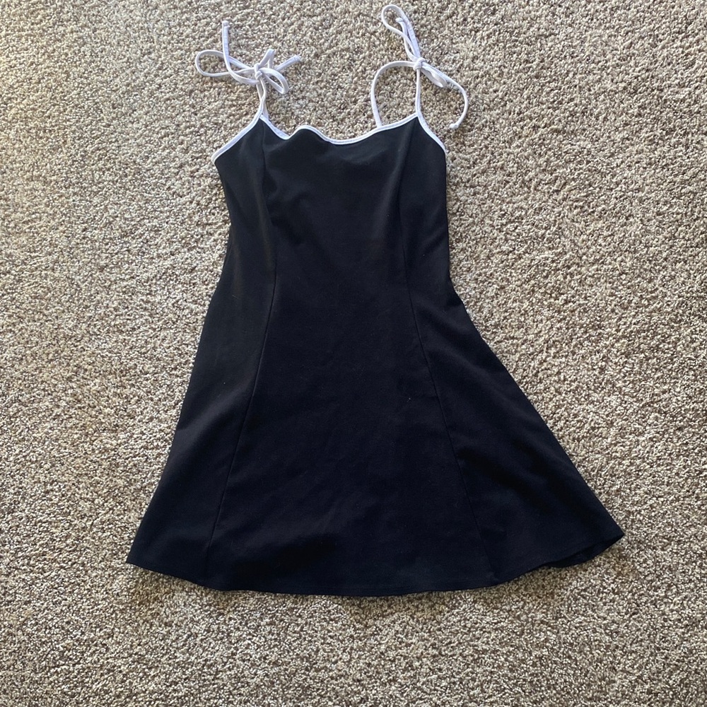 Black Dress with White Adjustable Straps
